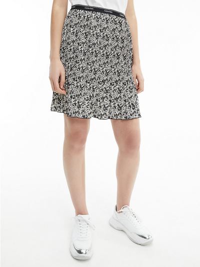 Calvin Klein Ruhák HU116389 | Calvin Klein Crepe Pleated Női Mini Szoknya Fekete / Fehér